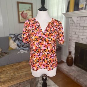 Ann Taylor LOFT boho floral puffy sleeves